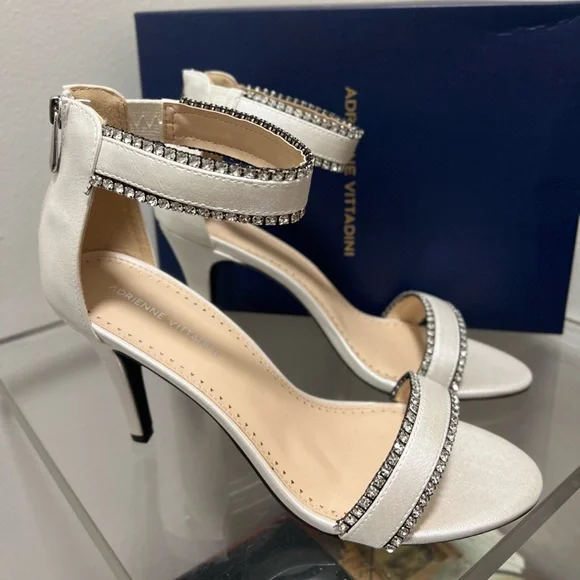 Adrienne Vittadini White Strappy Heels - Picture 8 of 8